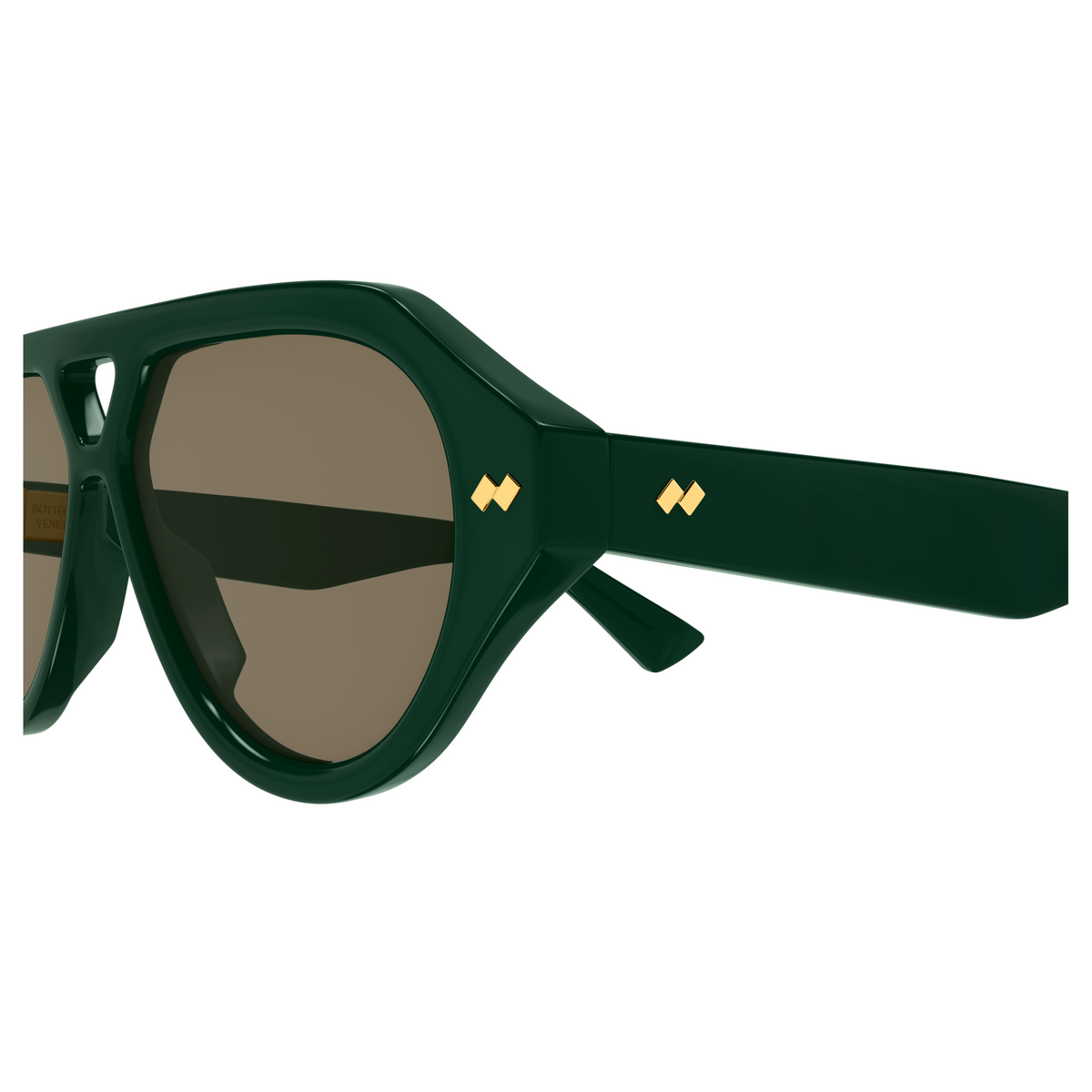 Bottega Veneta BV1485S Vert Foncé 005 en détail des branches - Les Lunettes de Pauline