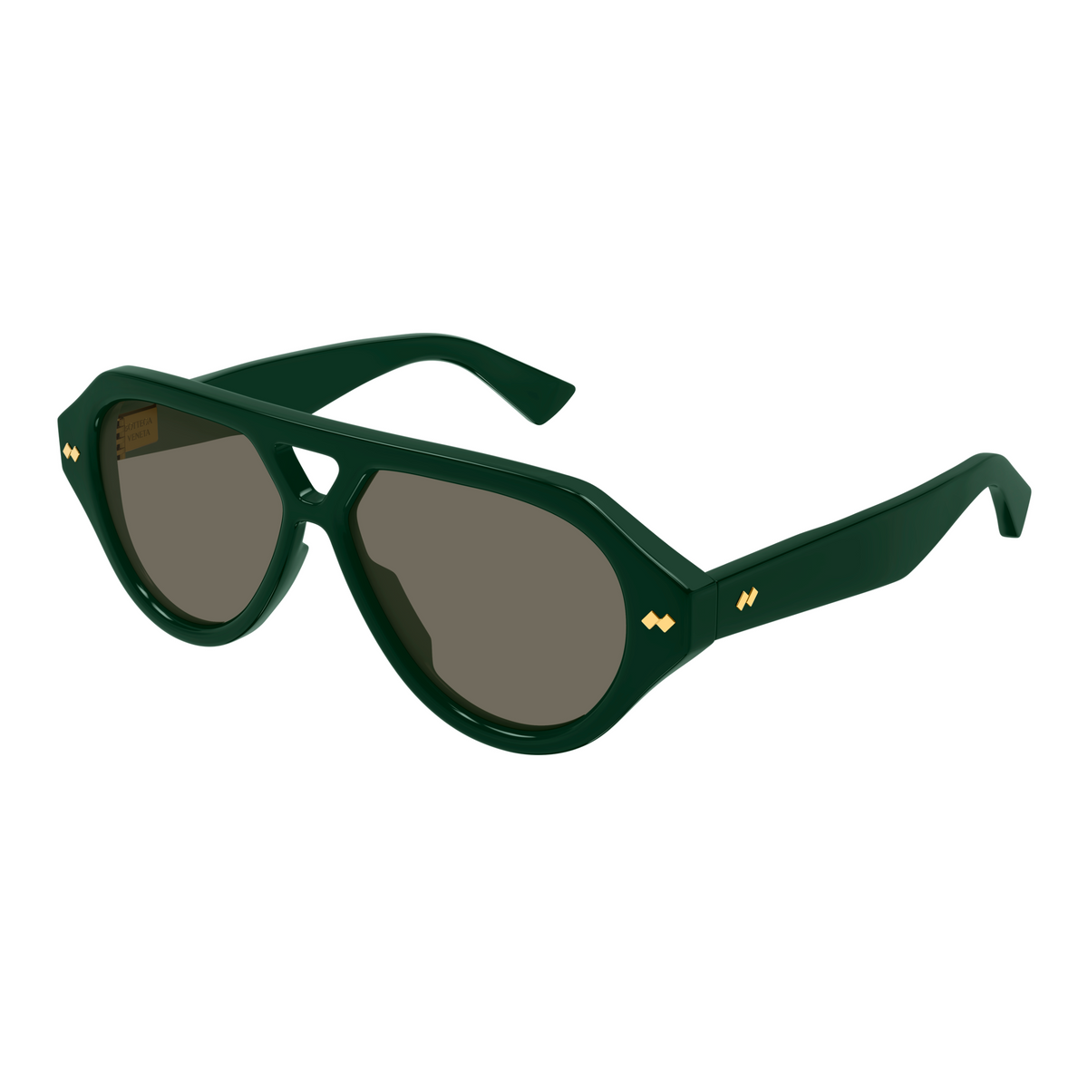 Bottega Veneta BV1485S Vert Foncé 005 de trois-quarts - Les Lunettes de Pauline