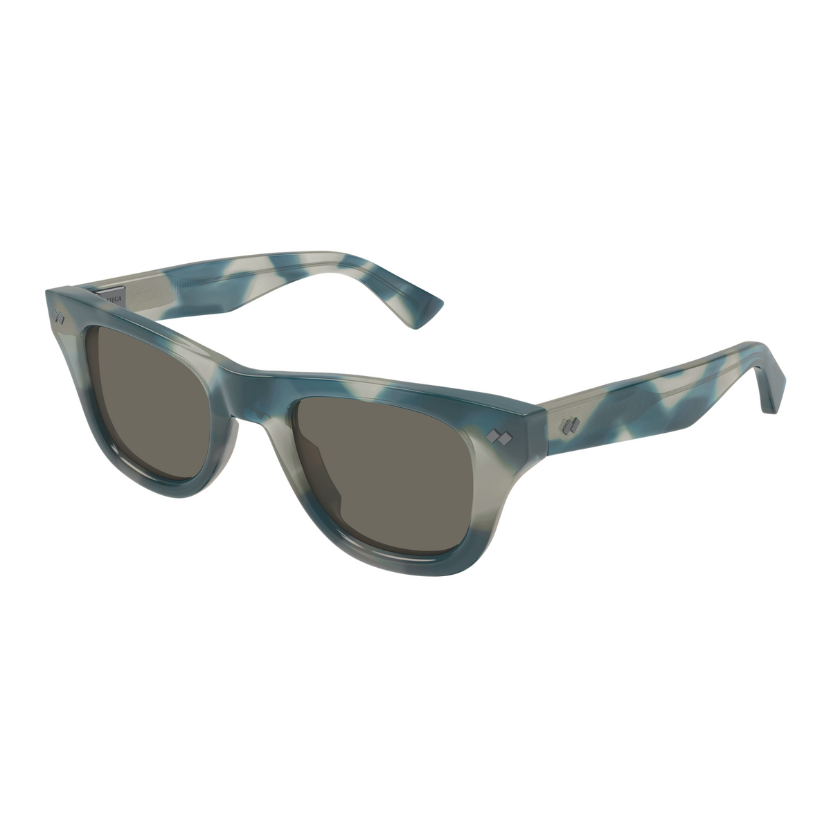 Bottega Veneta BV1486S Bleu Marbré 003 de trois-quarts - Les Lunettes de Pauline