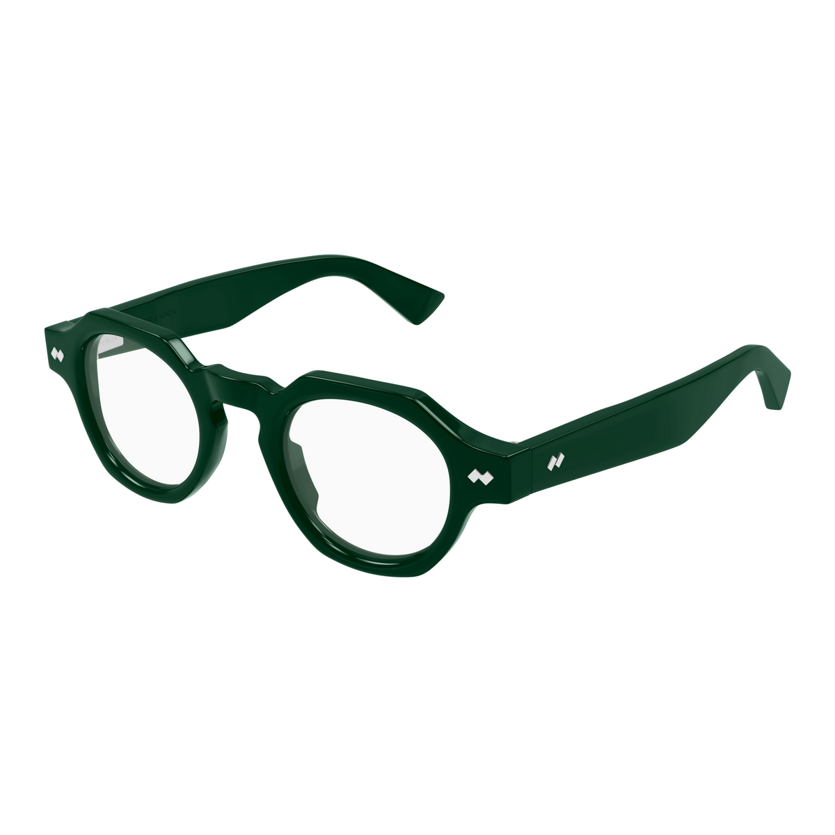 Bottega Veneta BV1487O Vert Foncé 005 de trois-quarts - Les Lunettes de Pauline