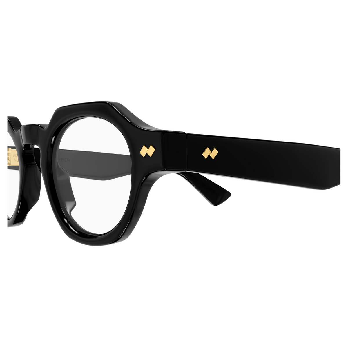 Bottega Veneta BV1487O Noir 006 en détail des branches - Les Lunettes de Pauline