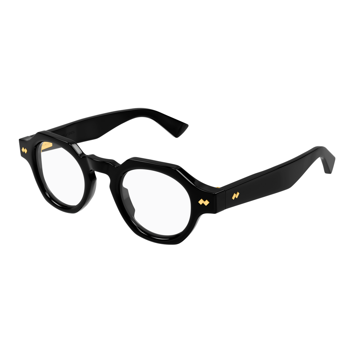 Bottega Veneta BV1487O Noir 006 de trois-quarts - Les Lunettes de Pauline