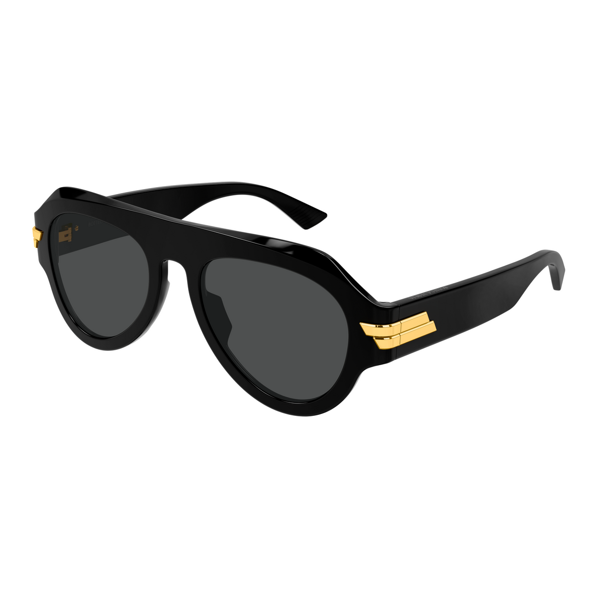 Bottega Veneta BV1488S Noir 006 de trois-quarts - Les Lunettes de Pauline