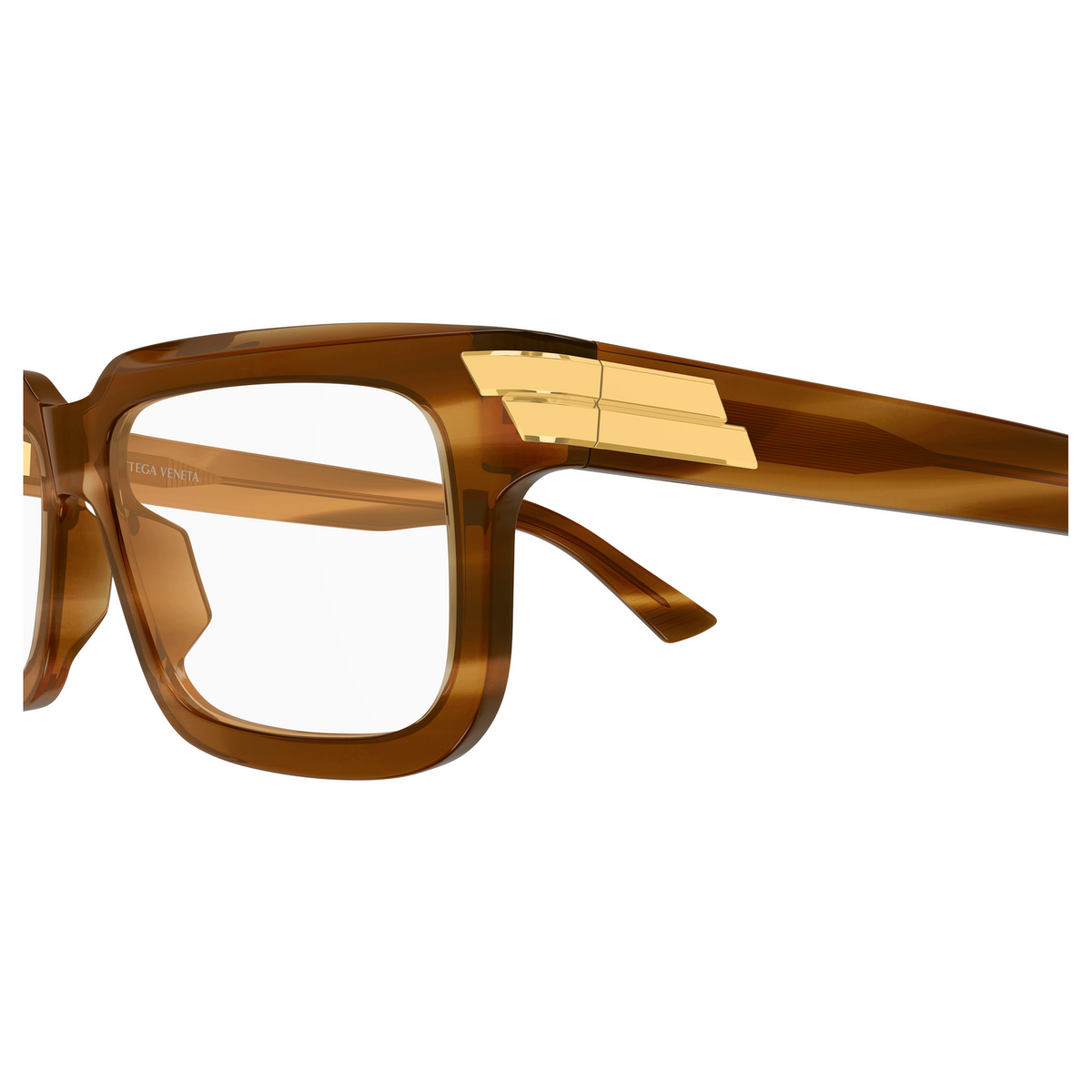 Bottega Veneta BV1490O Brun Caramel 008 en détail des branches - Les Lunettes de Pauline