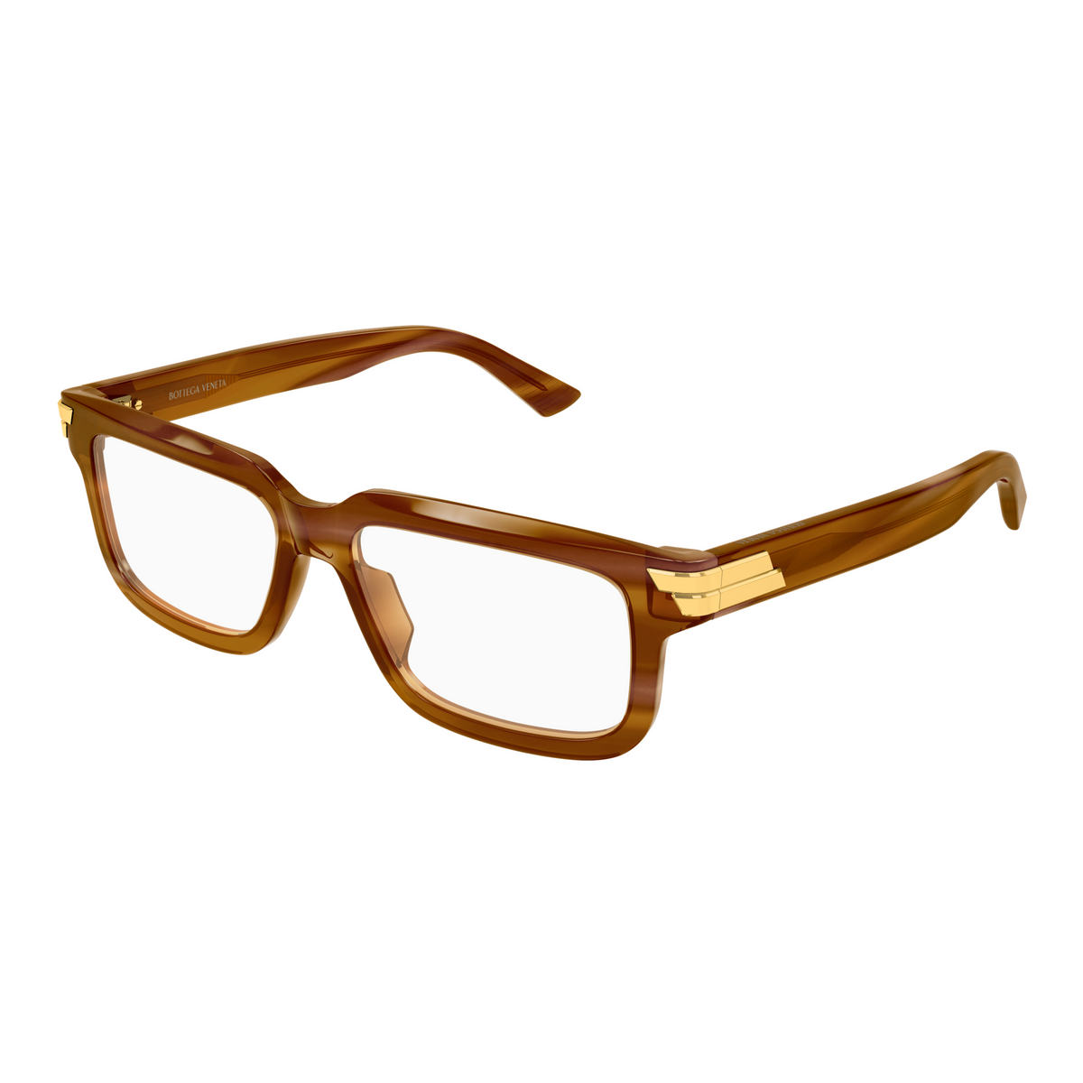 Bottega Veneta BV1490O Brun Caramel 008 de trois-quarts - Les Lunettes de Pauline