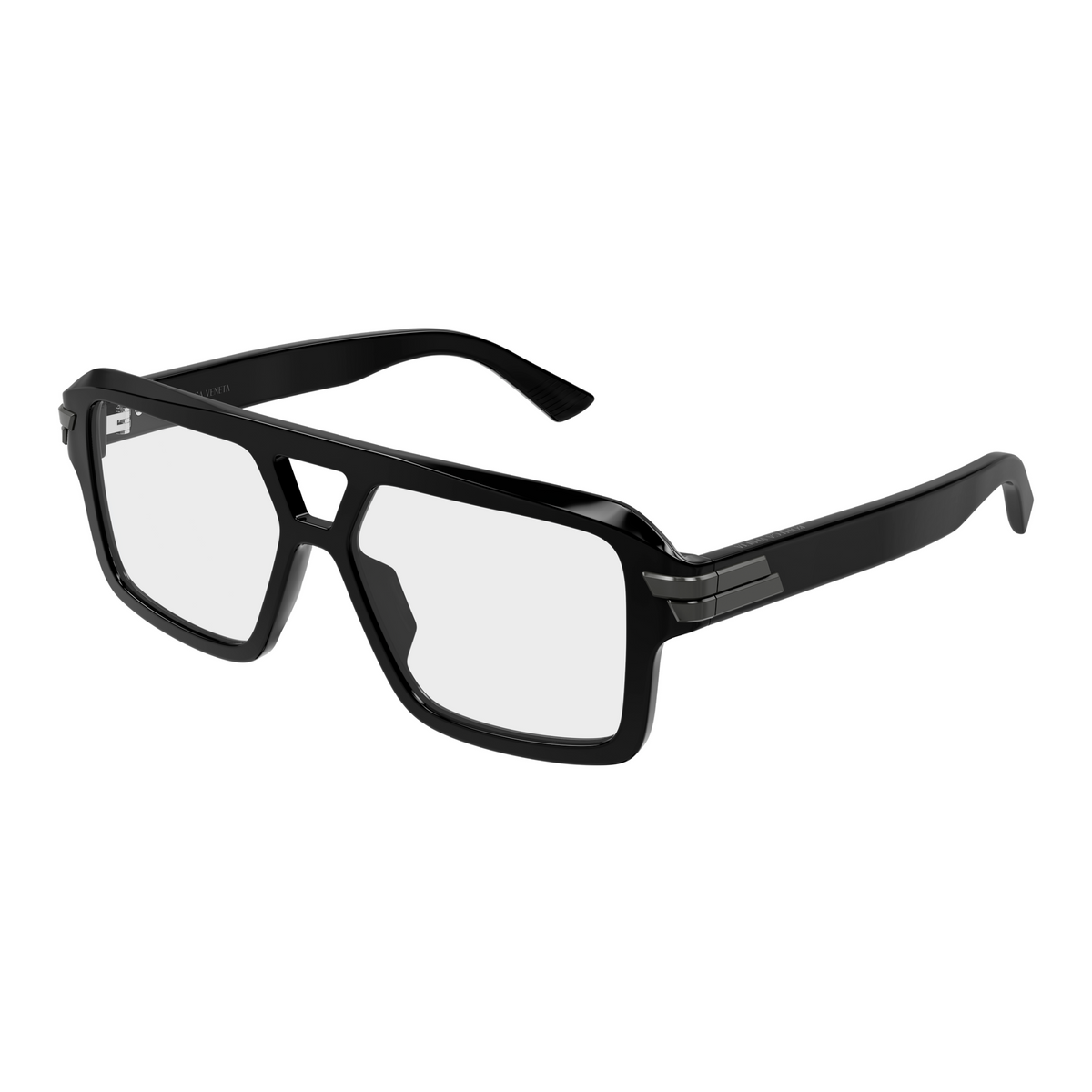 Bottega Veneta BV1491O Noir 001 de trois-quarts - Les Lunettes de Pauline