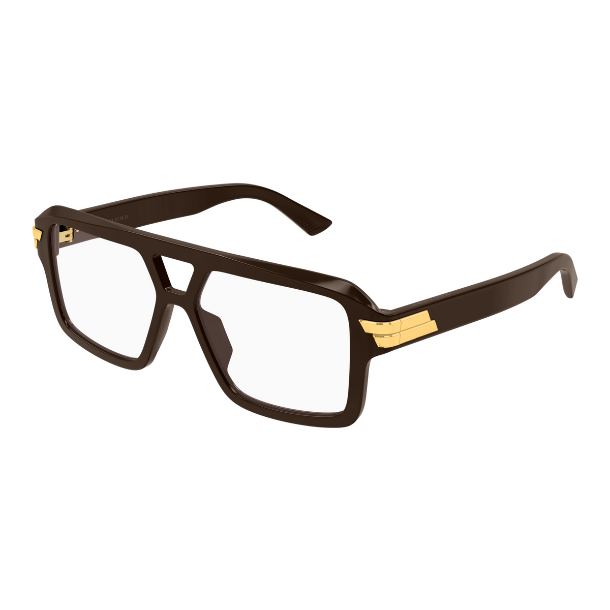 Bottega Veneta BV1491O Brun 004 de trois-quarts - Les Lunettes de Pauline