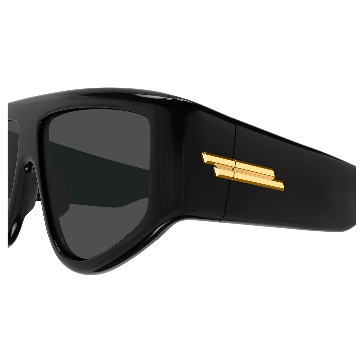 Bottega Veneta BV1492S Noir 001 en détail des branches - Les Lunettes de Pauline
