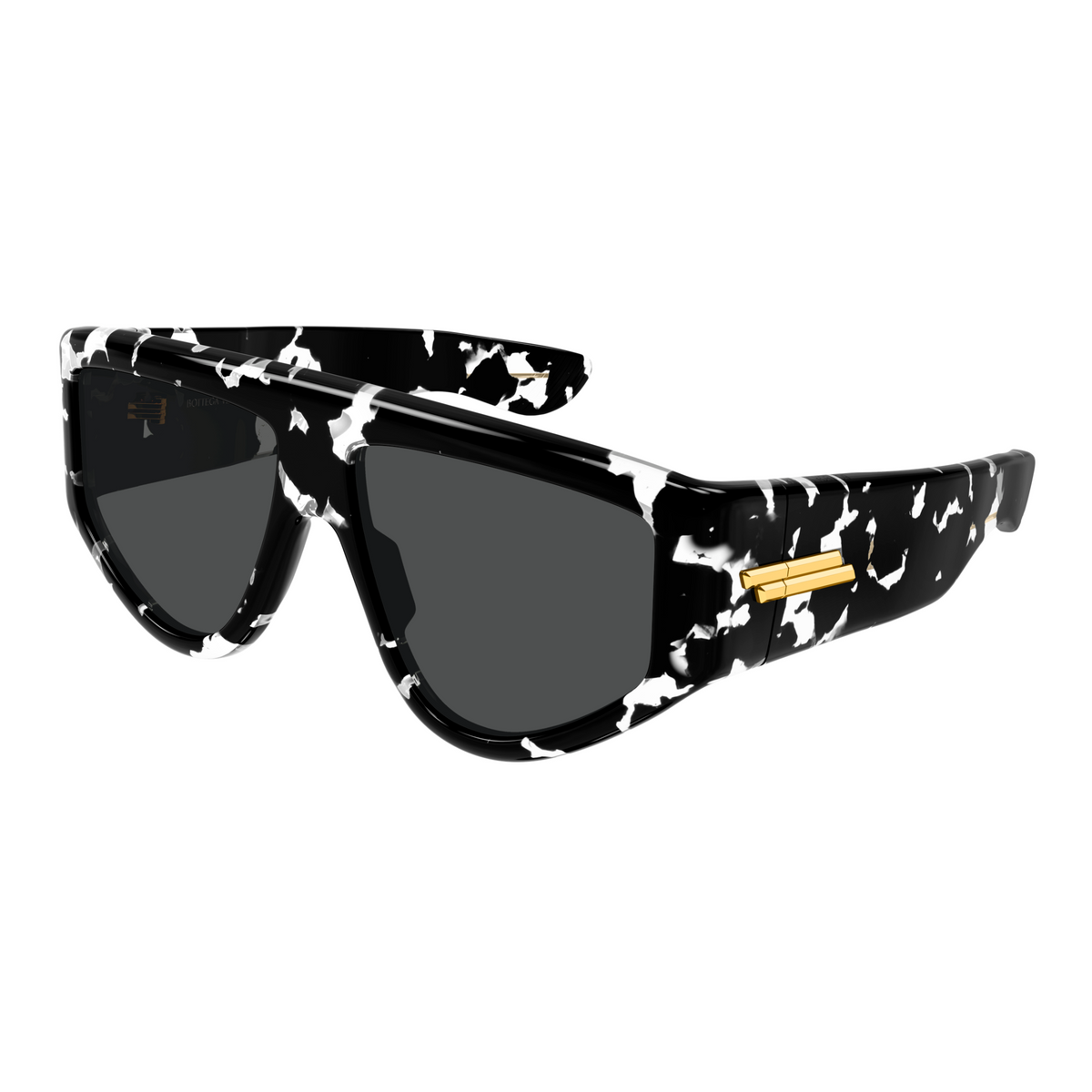 Bottega Veneta BV1492S Écaille Noir et Blanc 004 de trois-quarts - Les Lunettes de Pauline