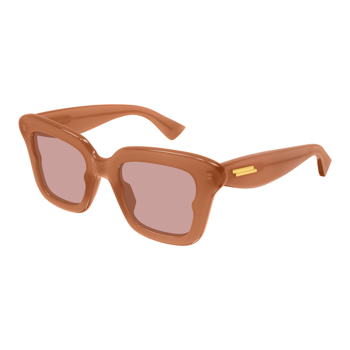 Bottega Veneta BV1493S Brun Ambré 003 de trois-quarts - Les Lunettes de Pauline