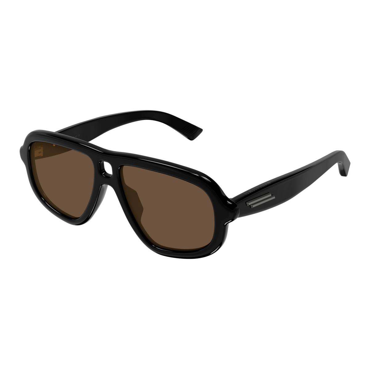 Bottega Veneta BV1494S Noir Verres Bruns 001 de trois-quarts - Les Lunettes de Pauline