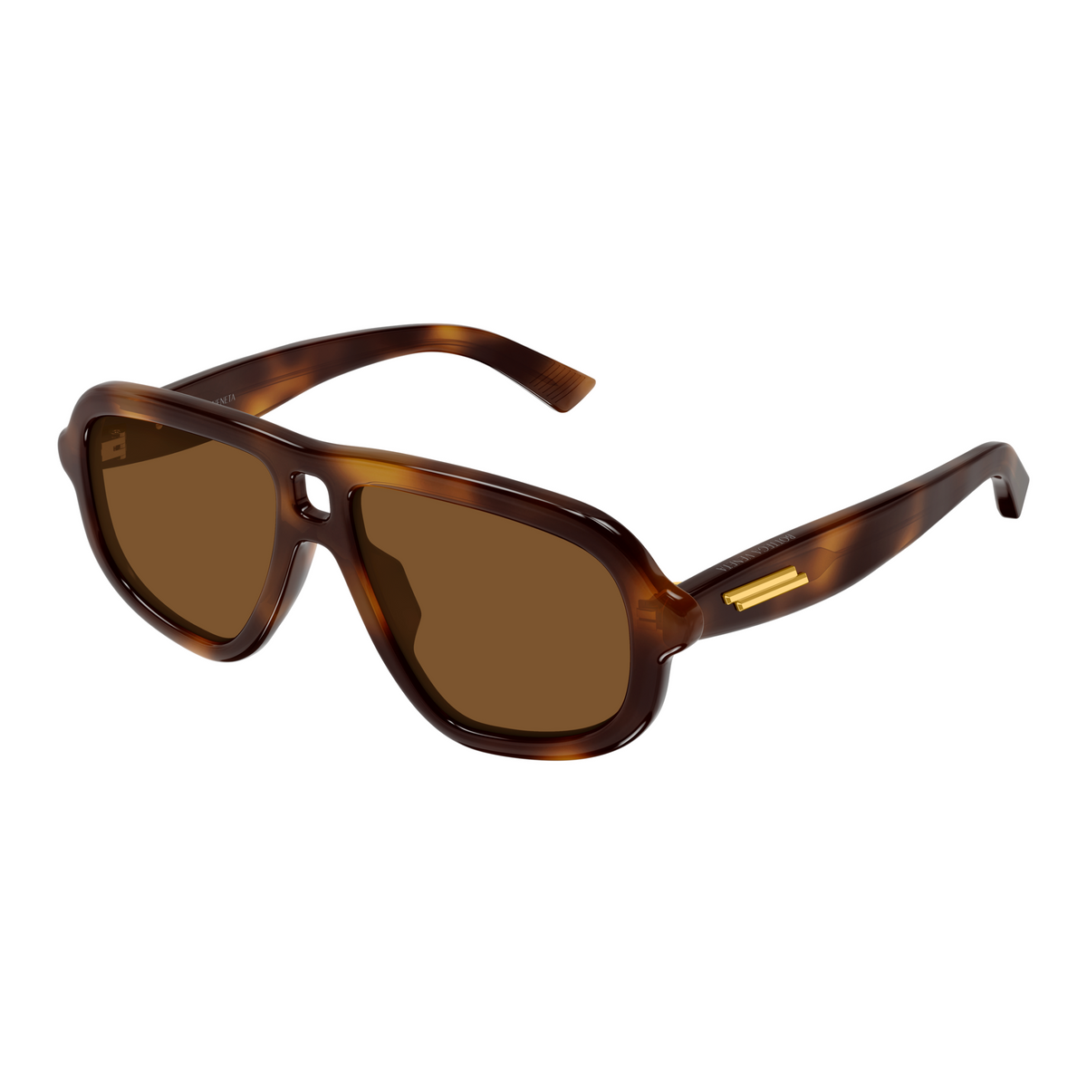 Bottega Veneta BV1494S Écaille Havane 002 de trois-quarts - Les Lunettes de Pauline