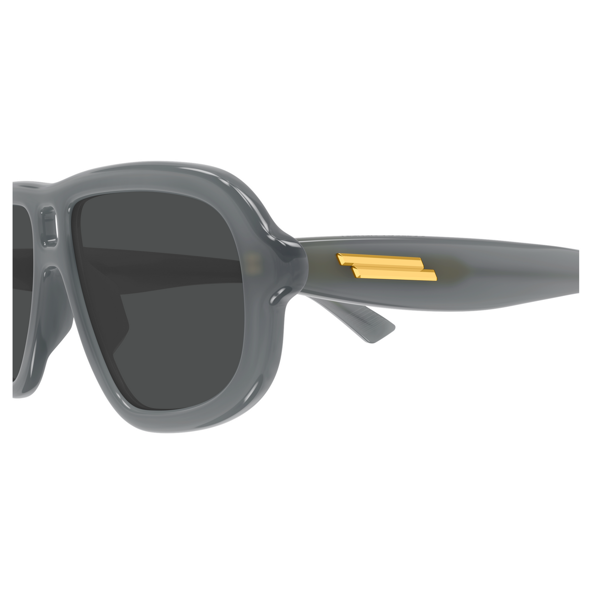 Bottega Veneta BV1494S Gris Cristal 004 en détail des branches - Les Lunettes de Pauline
