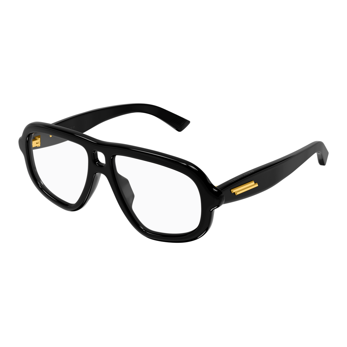 Bottega Veneta BV1495O Noir 53 001 de trois-quarts - Les Lunettes de Pauline