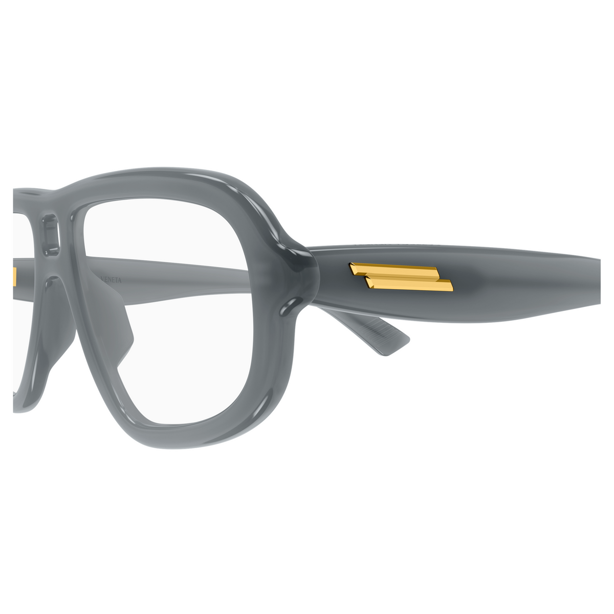 Bottega Veneta BV1495O Gris 53 003 en détail des branches - Les Lunettes de Pauline