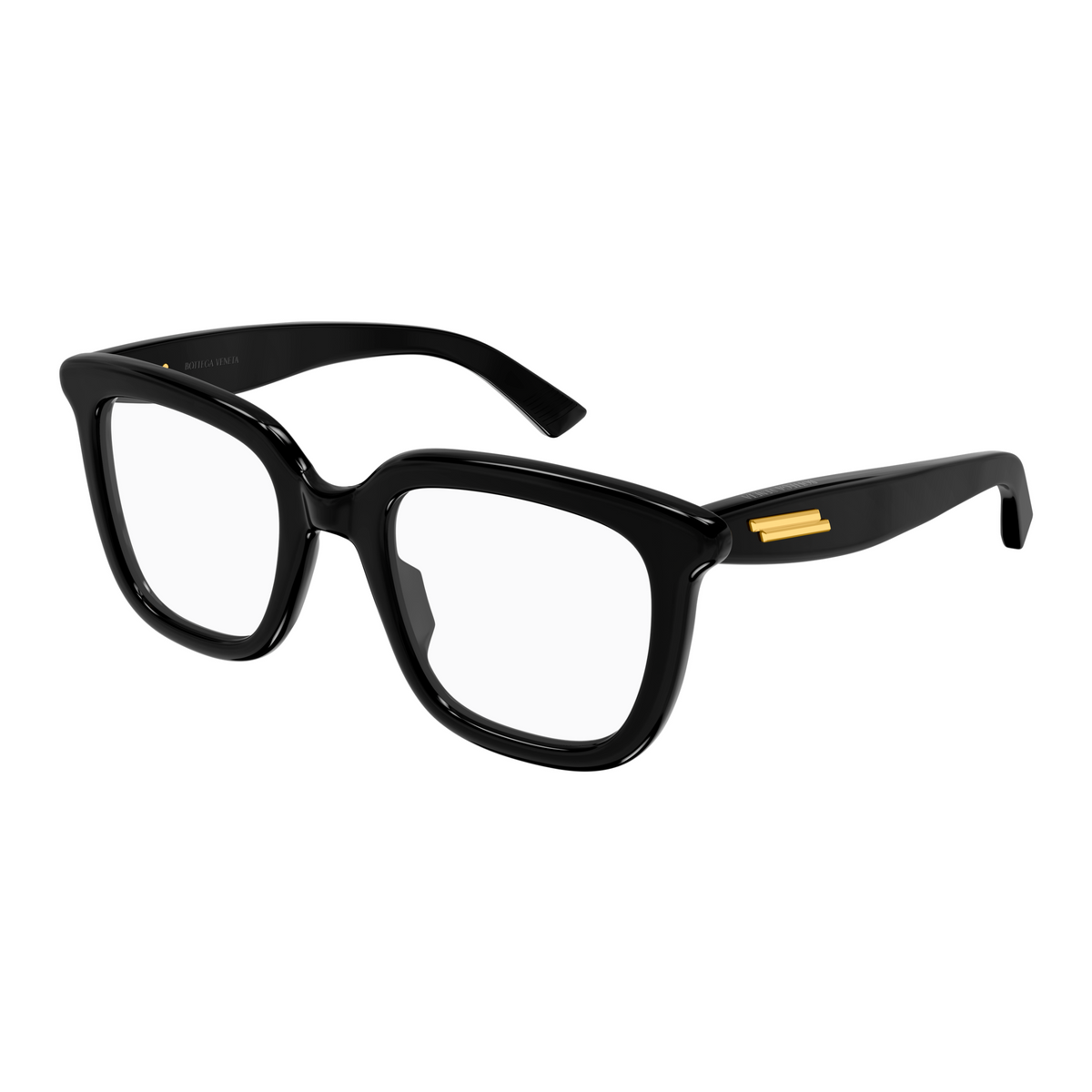 Bottega Veneta BV1496O Noir 005 de trois-quarts - Les Lunettes de Pauline