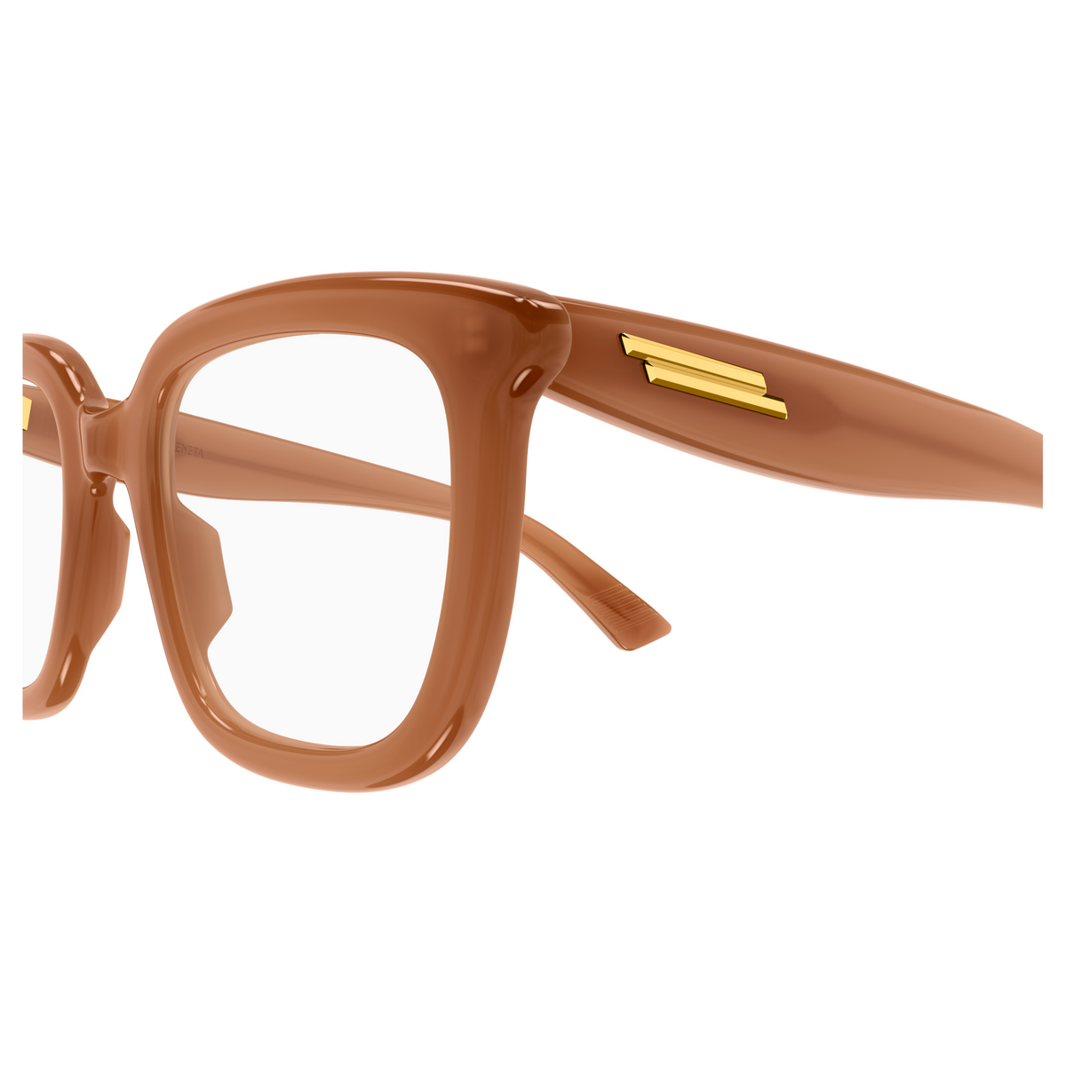 Bottega Veneta BV1496O Brun Rosé 007 en détail des branches - Les Lunettes de Pauline