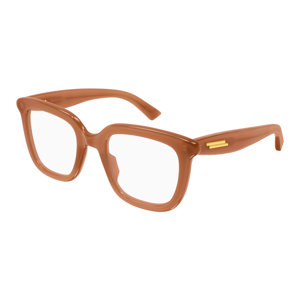 Bottega Veneta BV1496O Brun Rosé 007 de trois-quarts - Les Lunettes de Pauline