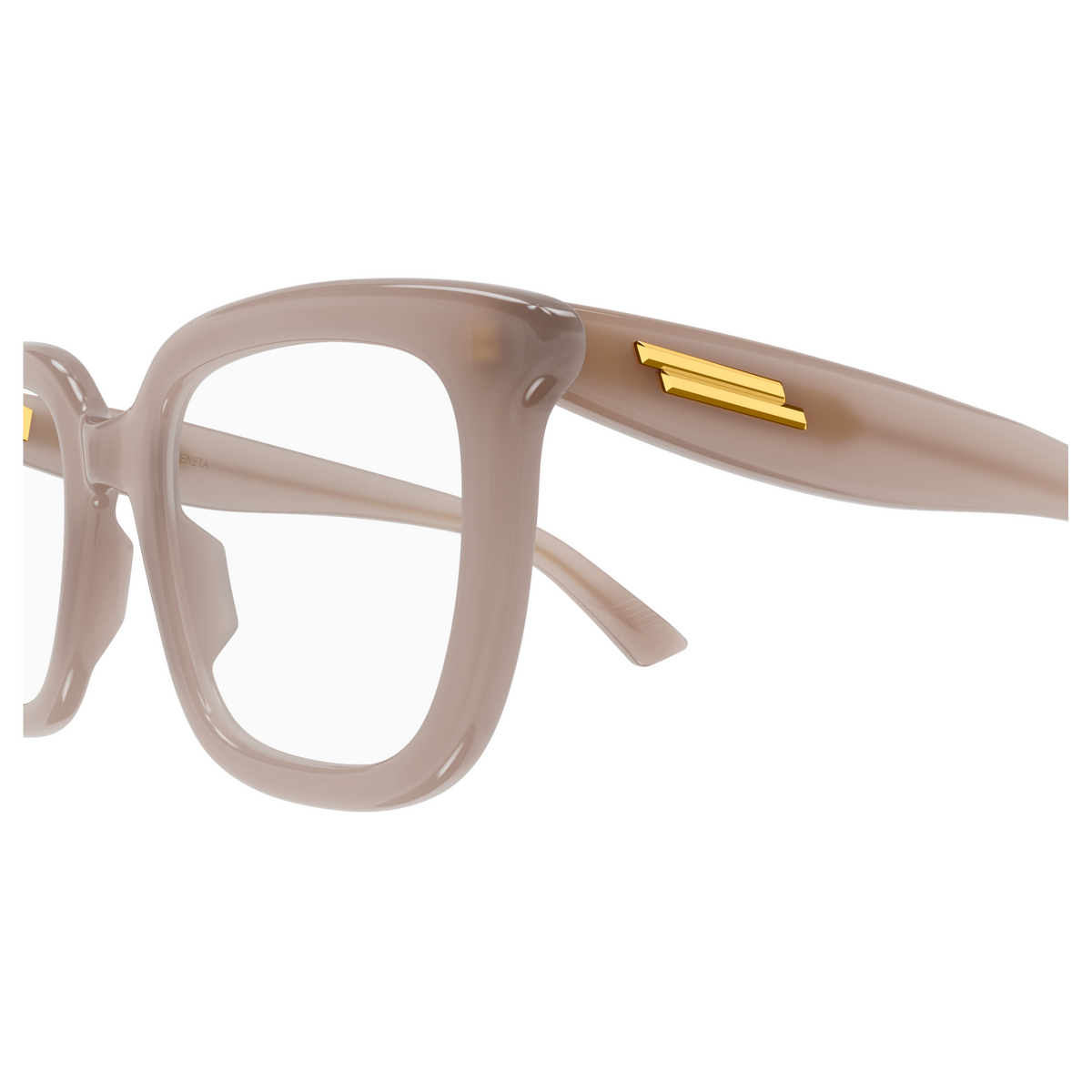 Bottega Veneta BV1496O Taupe Rosé 008 en détail des branches - Les Lunettes de Pauline