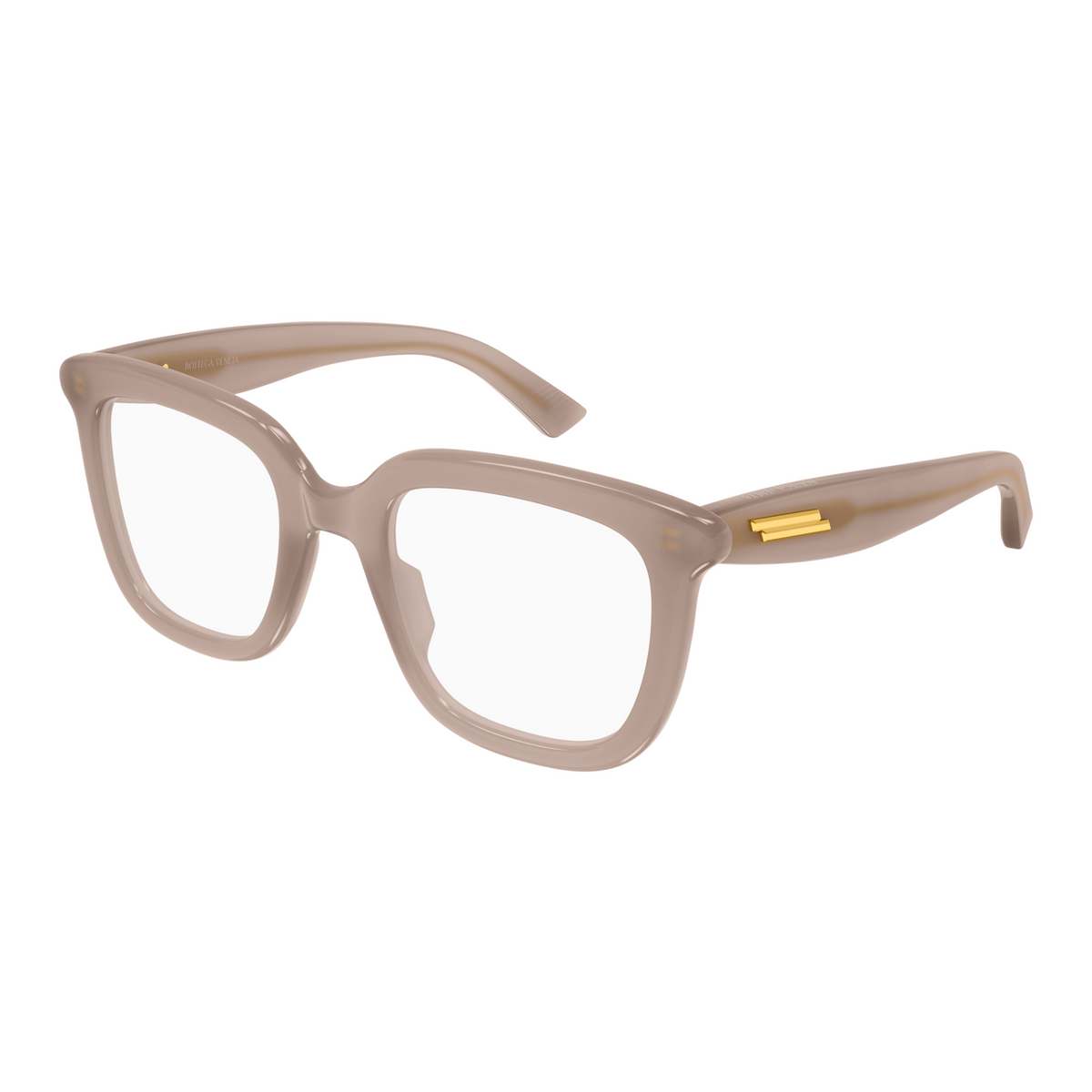 Bottega Veneta BV1496O Taupe Rosé 008 de trois-quarts - Les Lunettes de Pauline