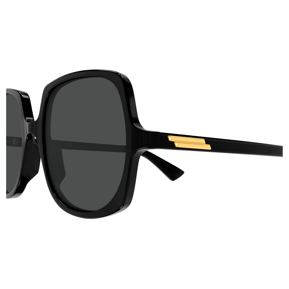 Bottega Veneta BV1498S Noir 001 en détail des branches - Les Lunettes de Pauline