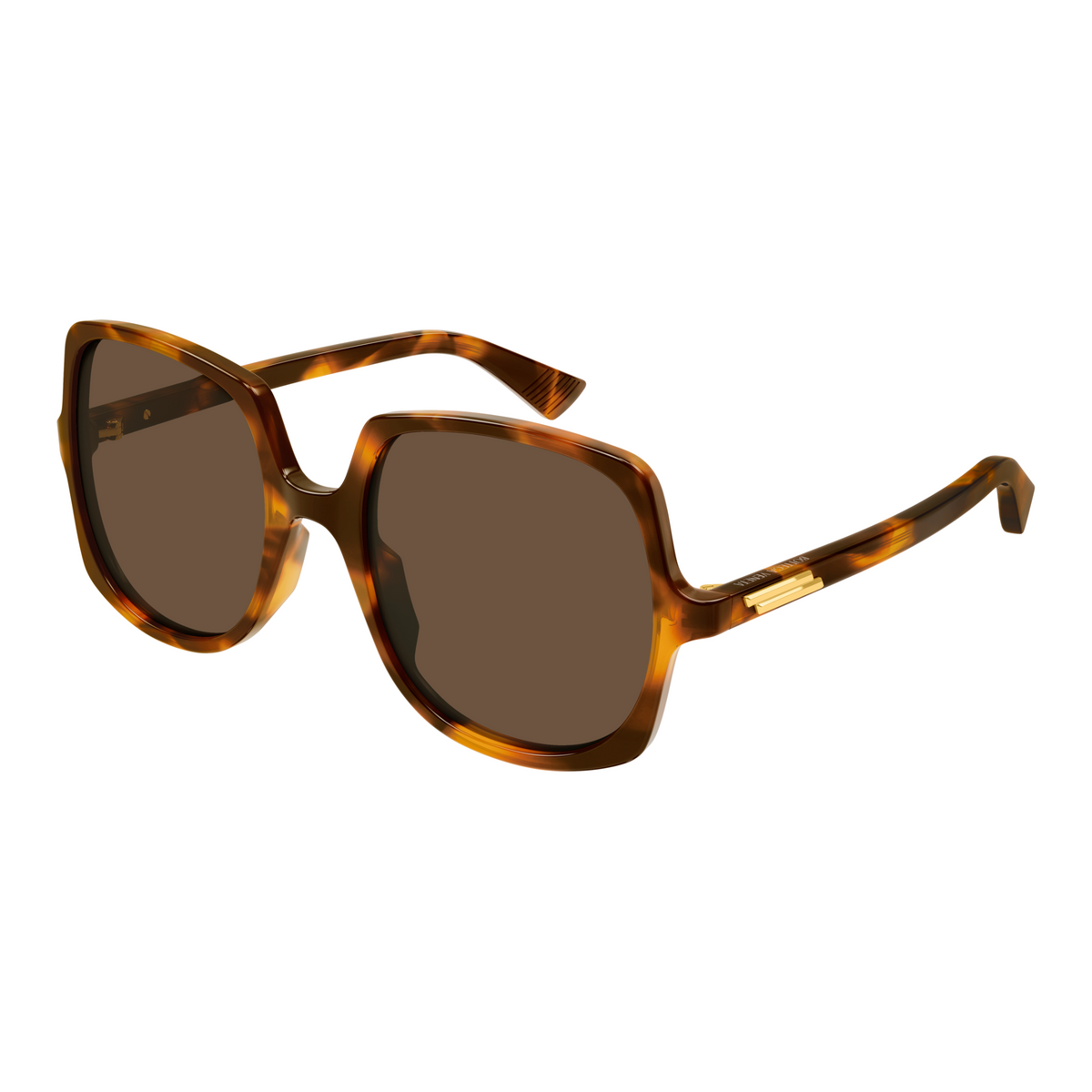 Bottega Veneta BV1498S Écaille Havane 002 de trois-quarts - Les Lunettes de Pauline