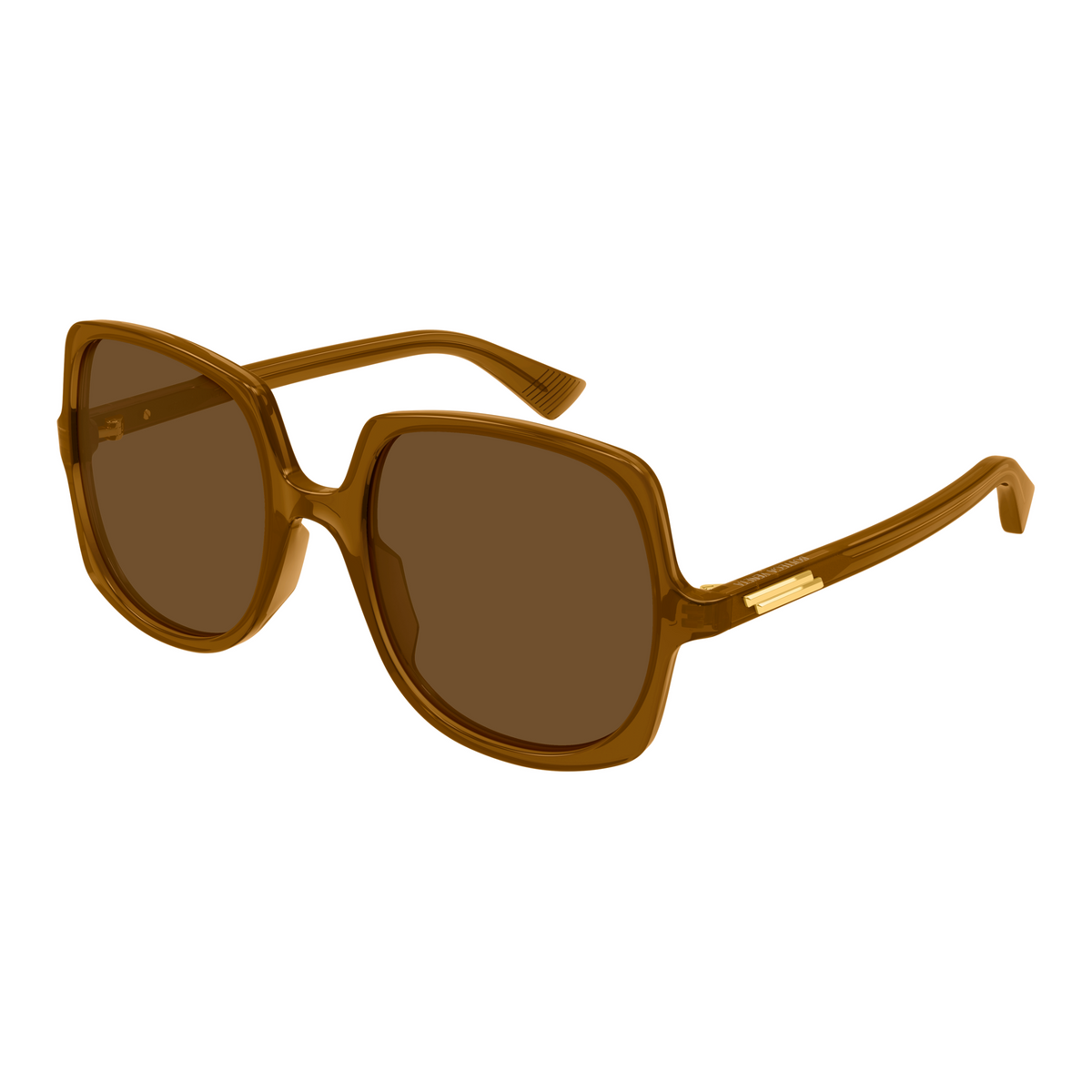 Bottega Veneta BV1498S Brun 003 de trois-quarts - Les Lunettes de Pauline