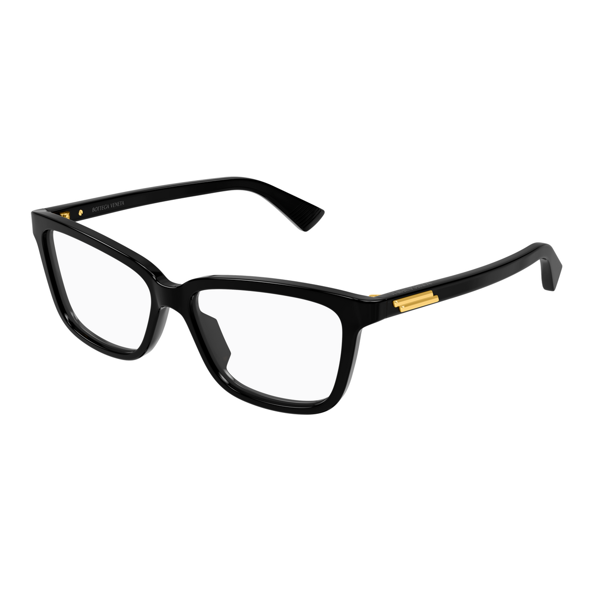 Bottega Veneta BV1499O Noir 52 001 de trois-quarts - Les Lunettes de Pauline