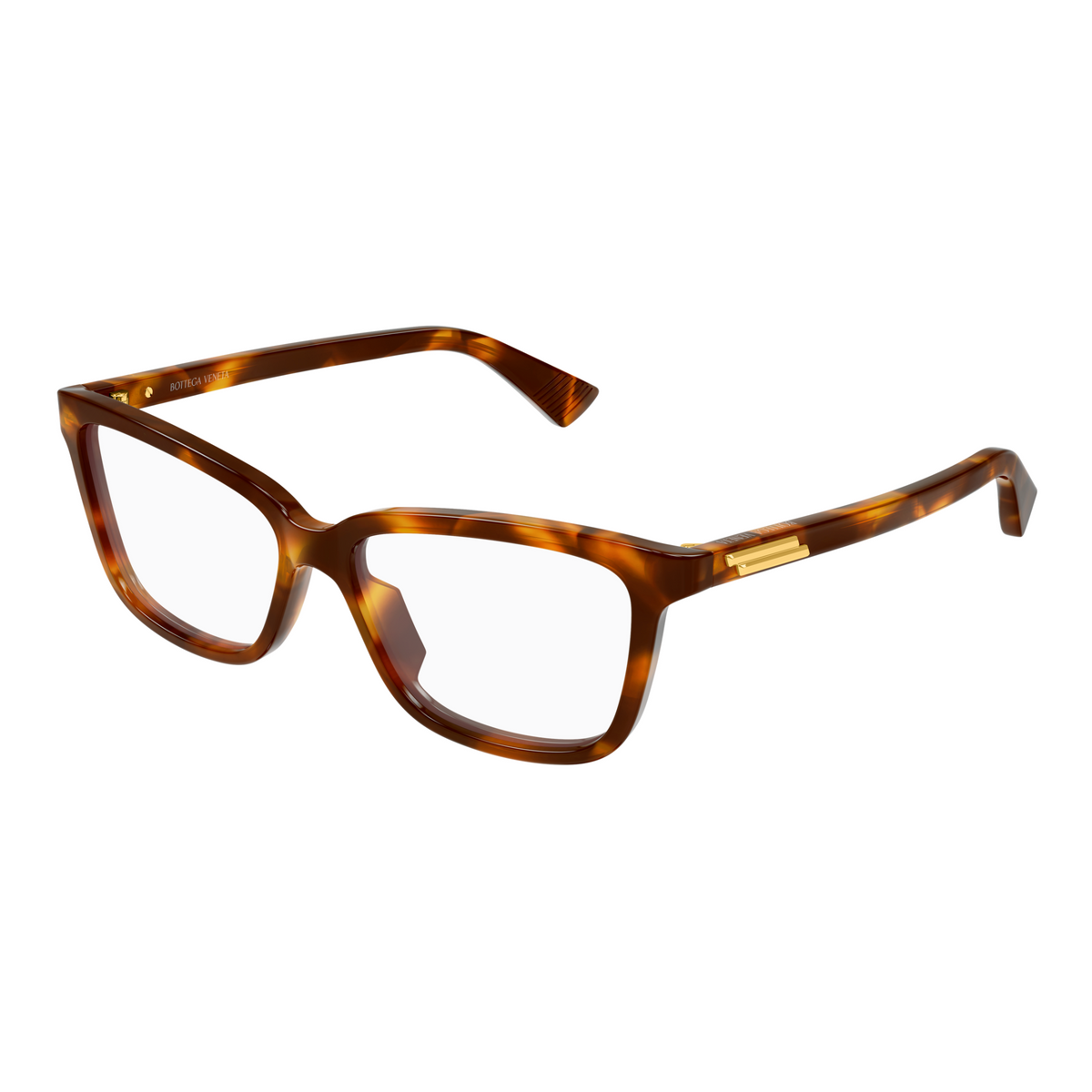 Bottega Veneta BV1499O Écaille Havane 52 002 de trois-quarts - Les Lunettes de Pauline