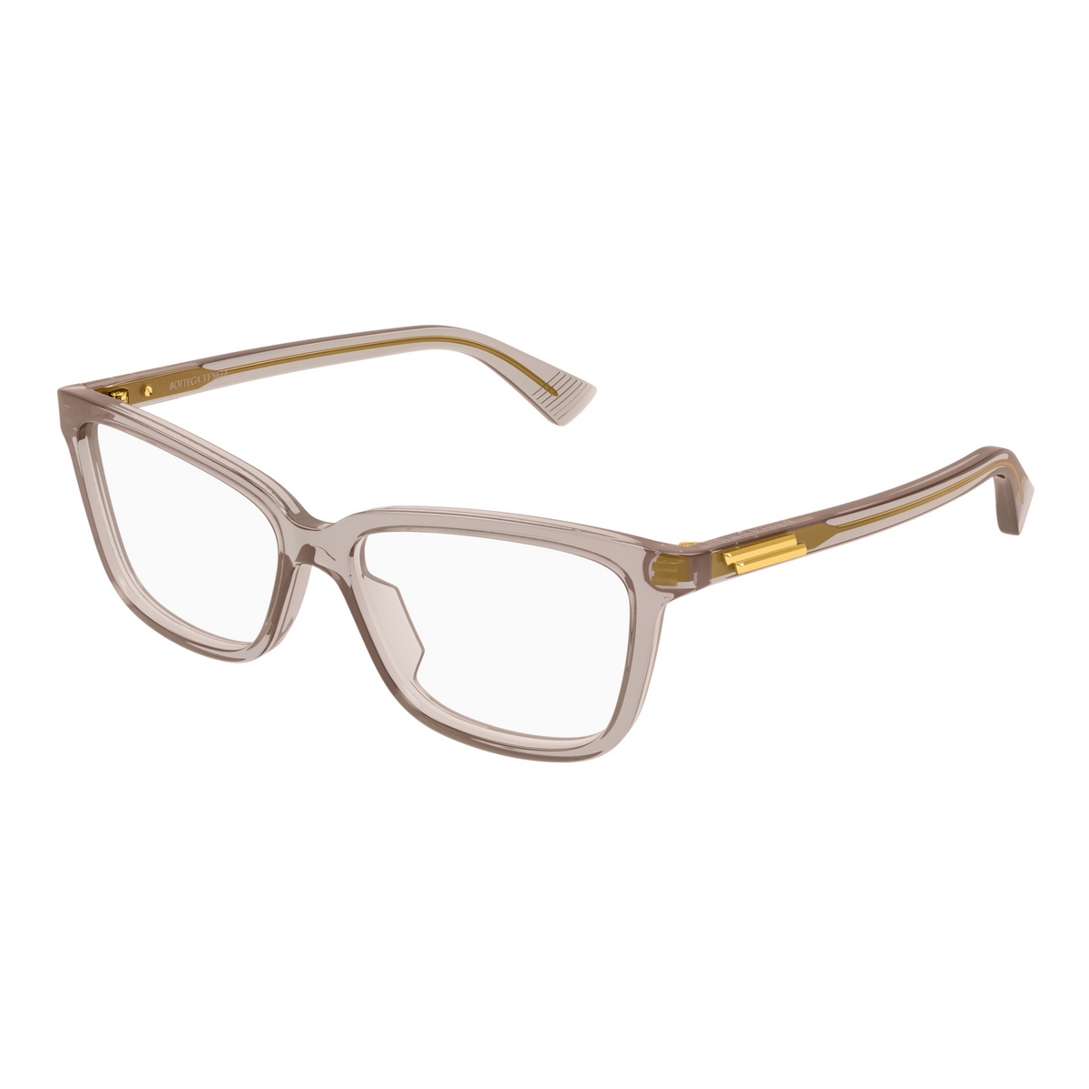 Bottega Veneta BV1499O Taupe Rosé 54 008 de trois-quarts - Les Lunettes de Pauline
