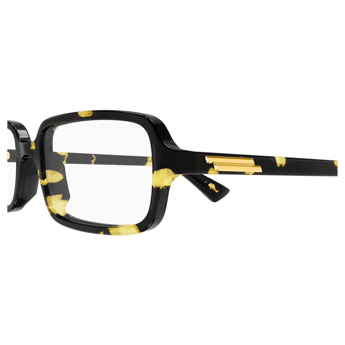 Bottega Veneta BV1500O Écaille Havane 002 en détail des branches - Les Lunettes de Pauline