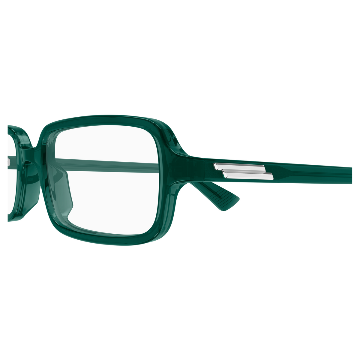 Bottega Veneta BV1500O Vert Émeraude 004 en détail des branches - Les Lunettes de Pauline
