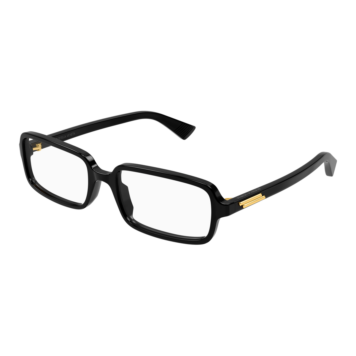 Bottega Veneta BV1500O Noir 005 de trois-quarts - Les Lunettes de Pauline