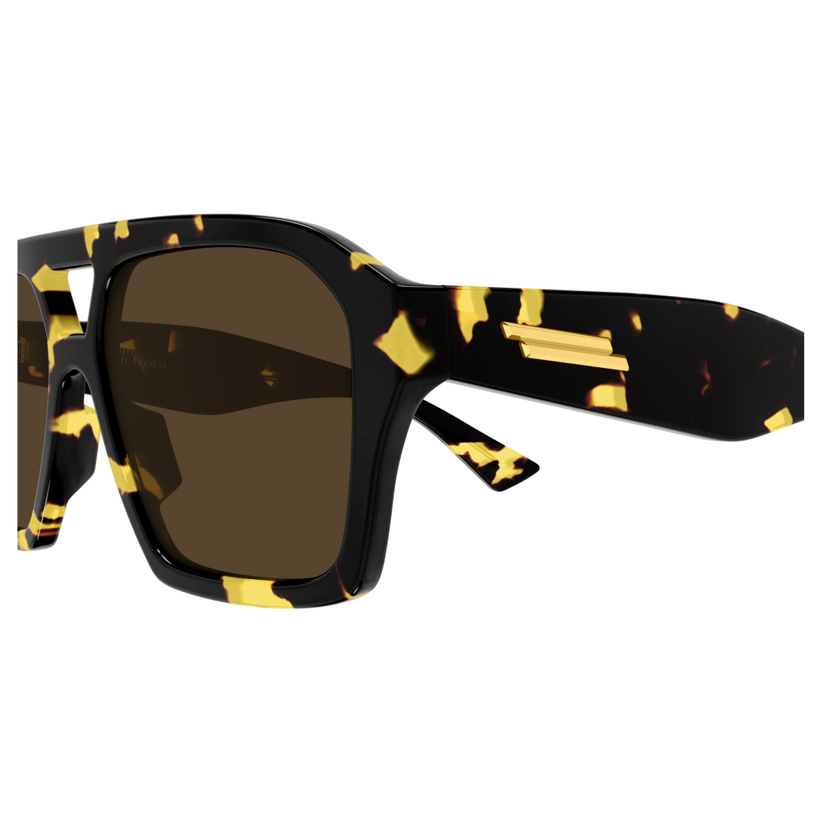 Bottega Veneta BV1501S Écaille Havane 002 en détail des branches - Les Lunettes de Pauline
