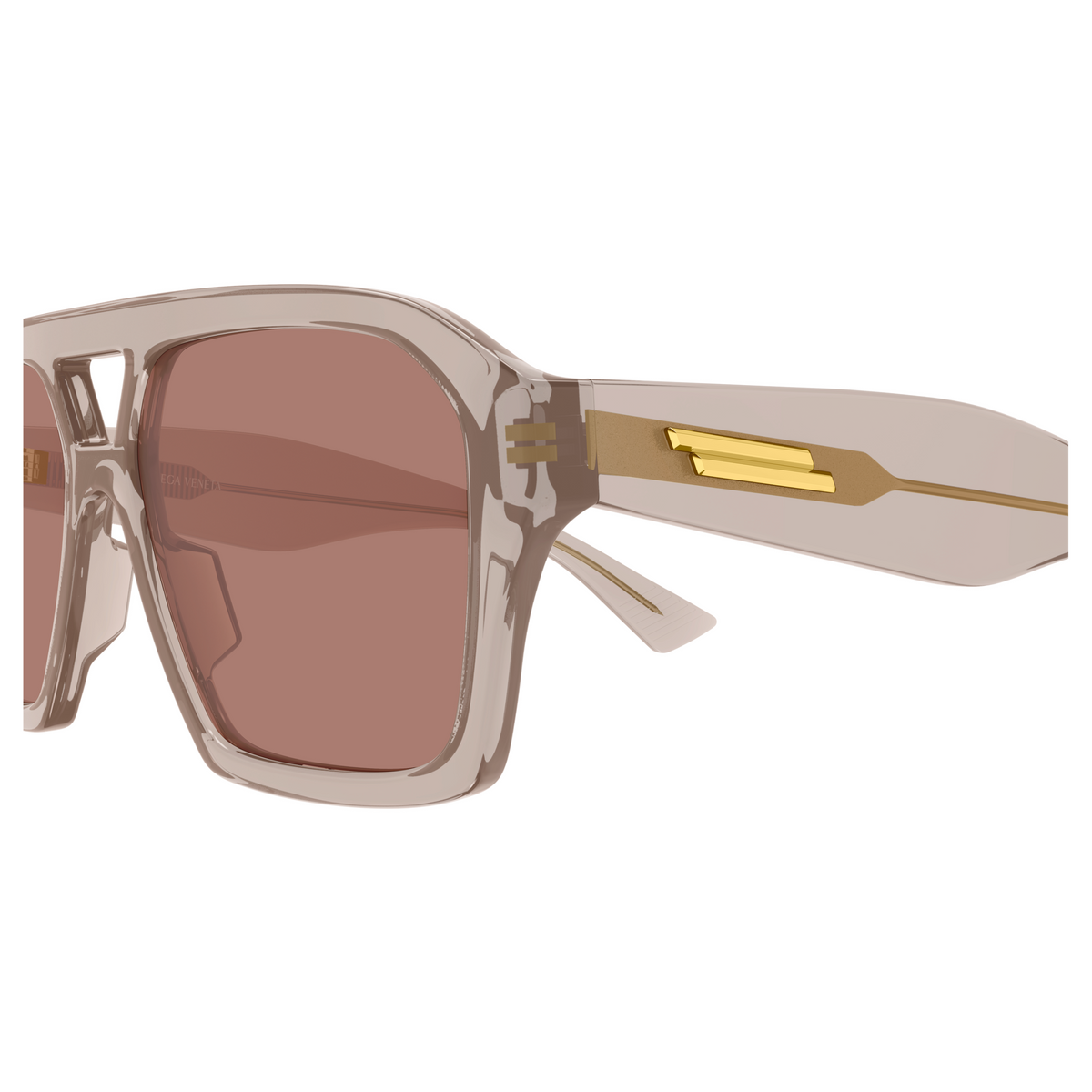 Bottega Veneta BV1501S Taupe Cristal 003 en détail des branches - Les Lunettes de Pauline