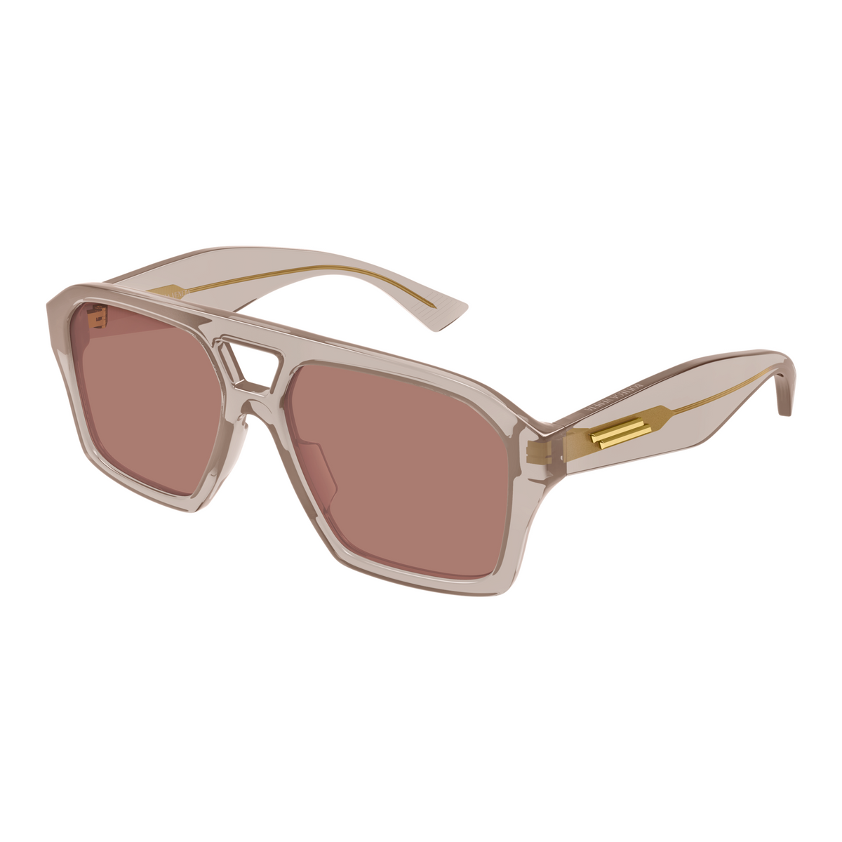 Bottega Veneta BV1501S Taupe Cristal 003 de trois-quarts - Les Lunettes de Pauline