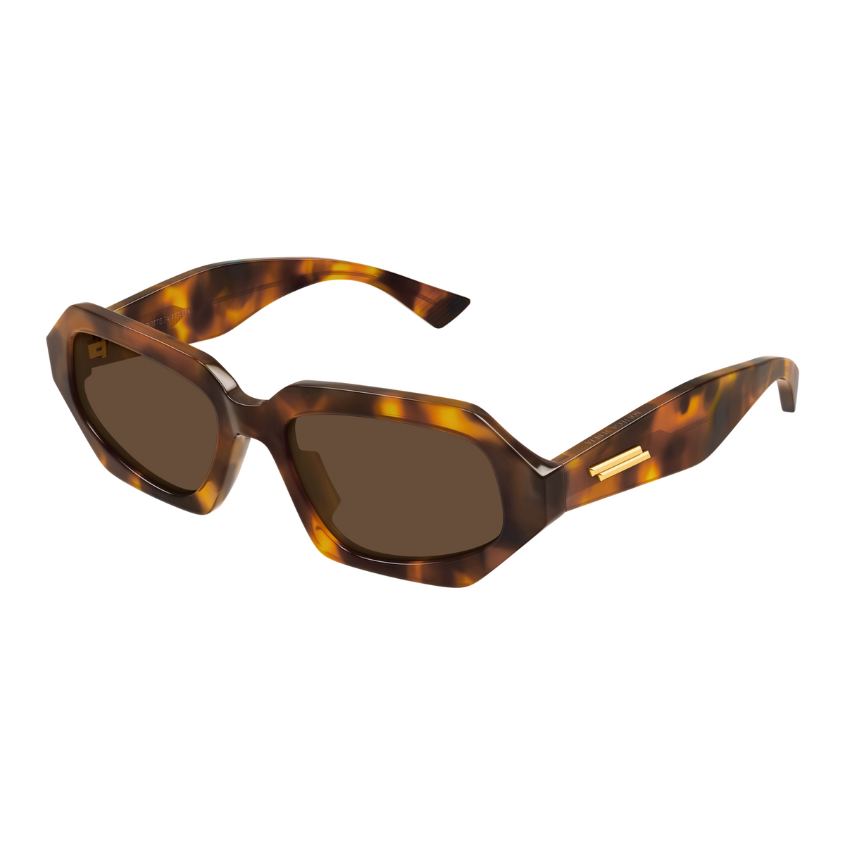 Bottega Veneta BV1502S Écaille Havane 002 de trois-quarts - Les Lunettes de Pauline