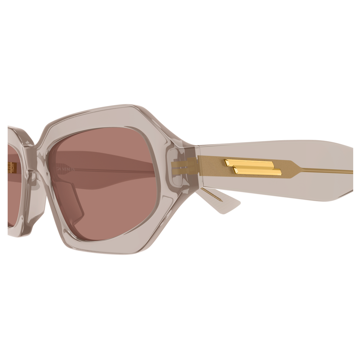 Bottega Veneta BV1502S Rose Cristal 003 en détail des branches - Les Lunettes de Pauline