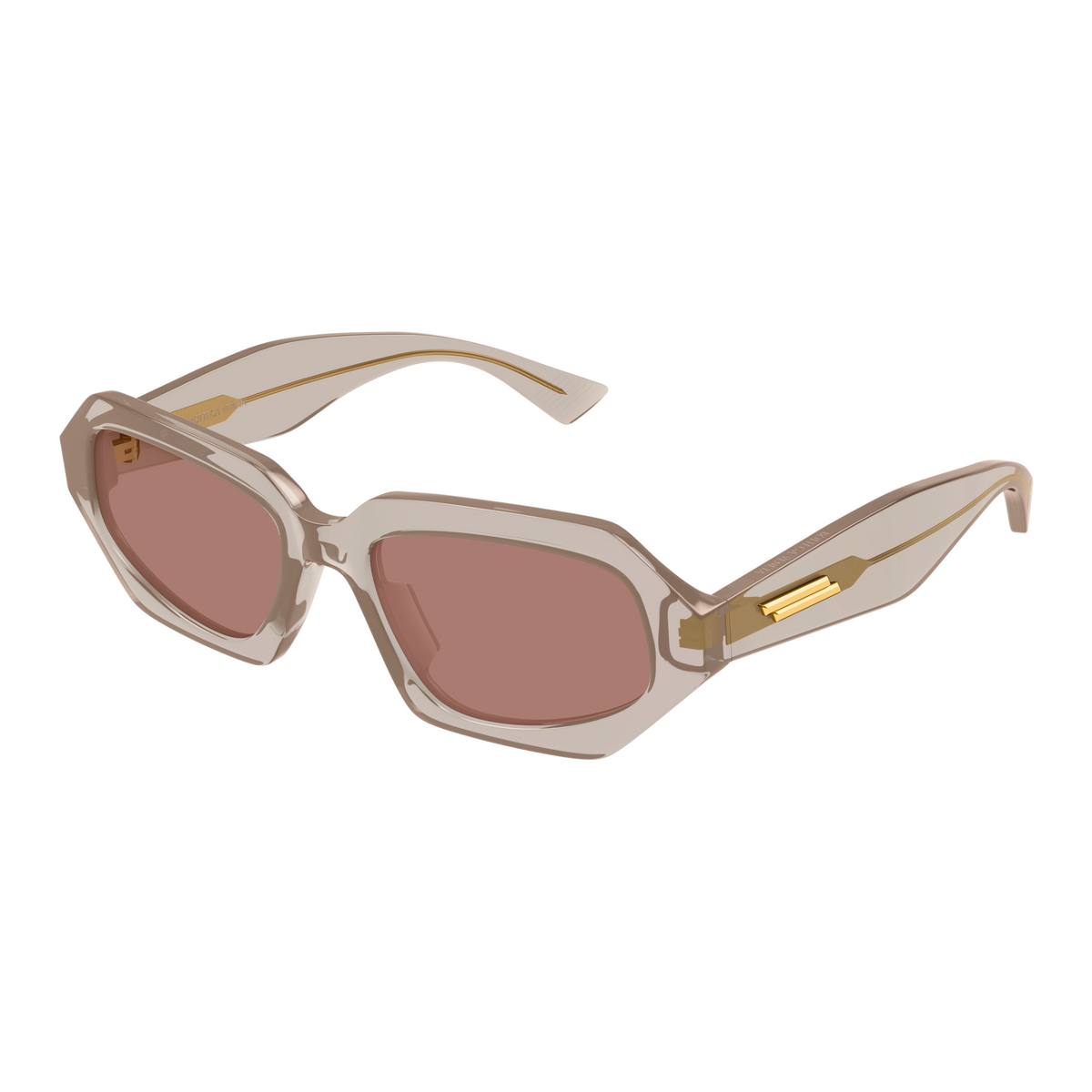 Bottega Veneta BV1502S Rose Cristal 003 de trois-quarts - Les Lunettes de Pauline