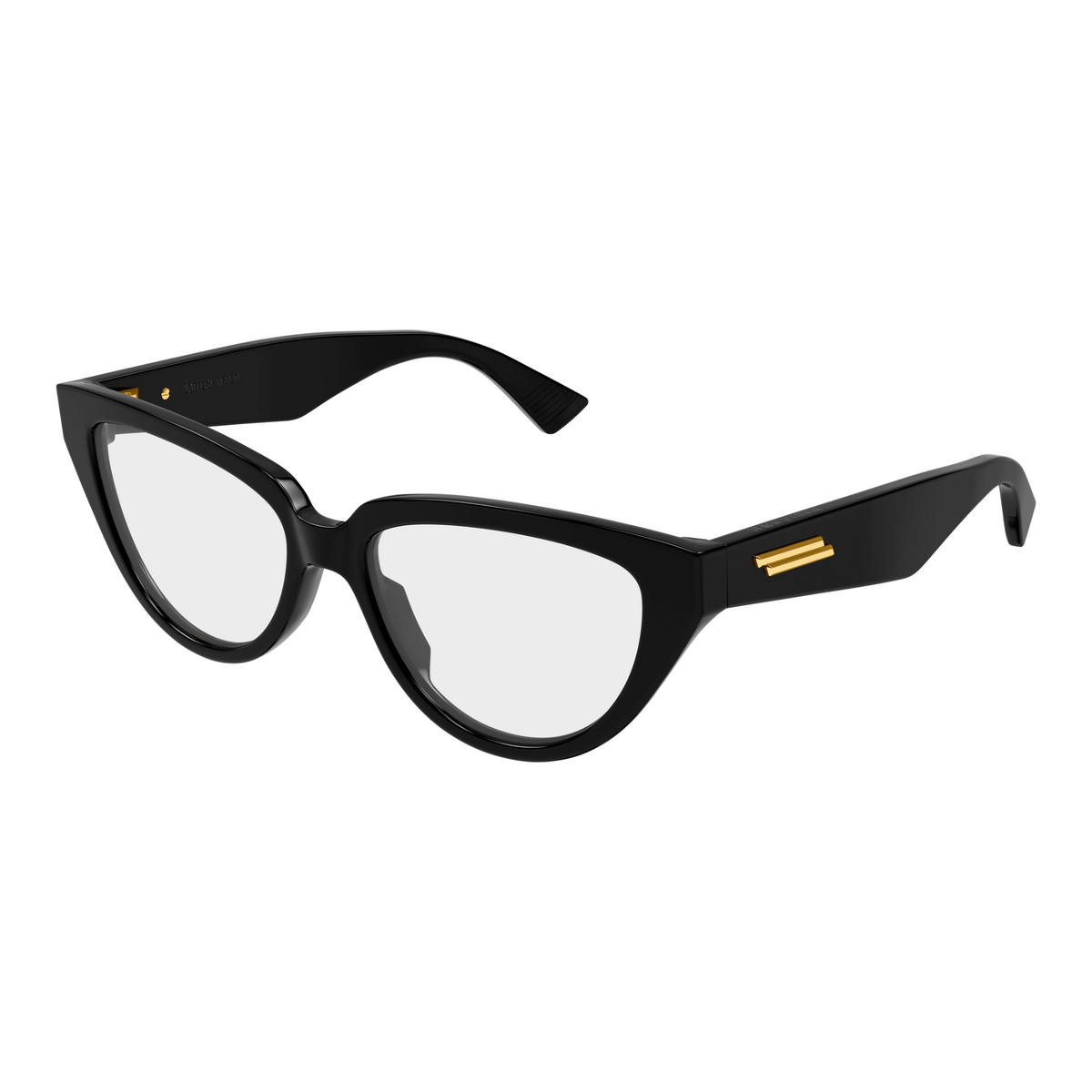 Bottega Veneta BV1503O Noir 001 de trois-quarts - Les Lunettes de Pauline