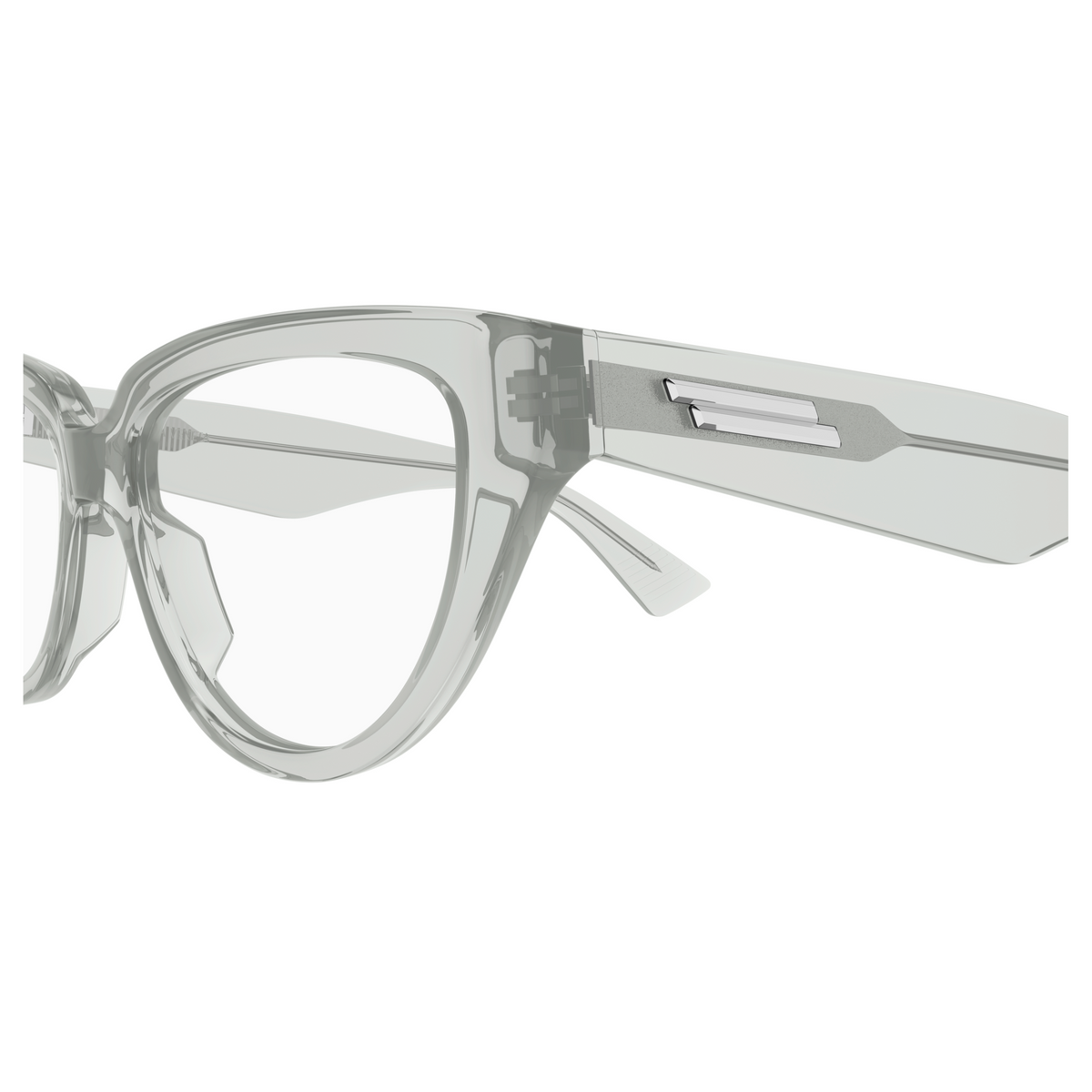 Bottega Veneta BV1503O Gris 004 en détail des branches - Les Lunettes de Pauline