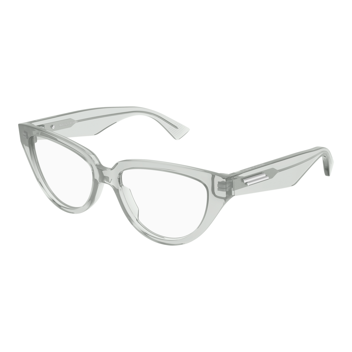 Bottega Veneta BV1503O Gris 004 de trois-quarts - Les Lunettes de Pauline