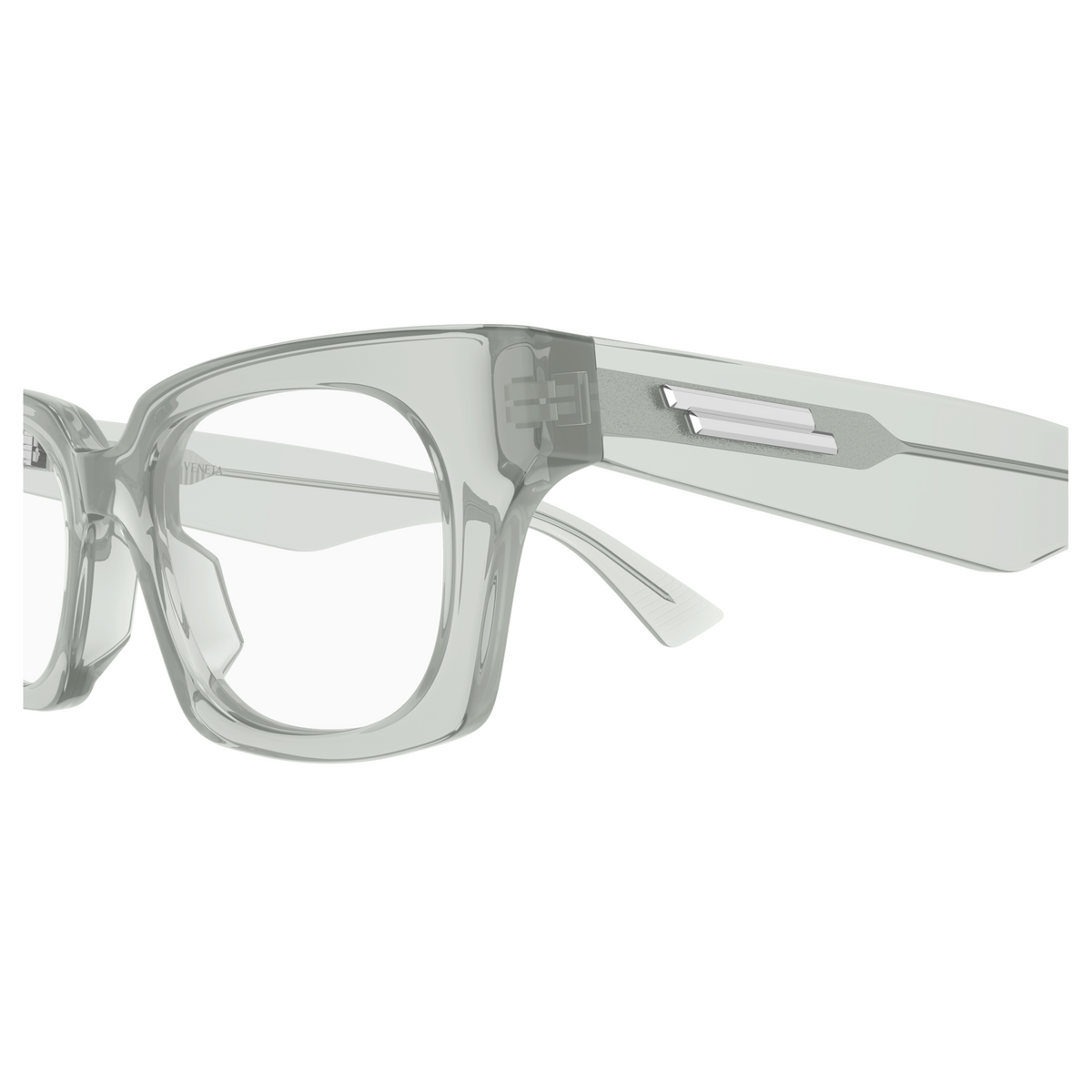 Bottega Veneta BV1504O Gris 004 en détail des branches - Les Lunettes de Pauline