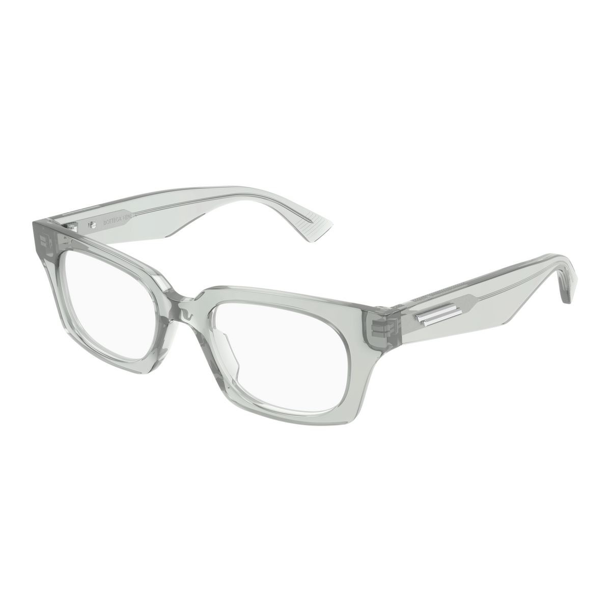 Bottega Veneta BV1504O Gris 004 de trois-quarts - Les Lunettes de Pauline