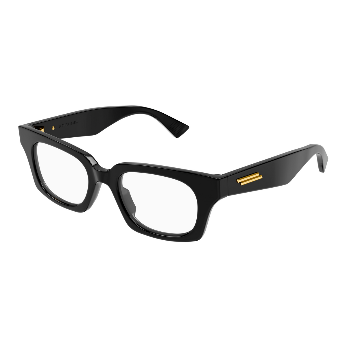 Bottega Veneta BV1504O Noir 005 de trois-quarts - Les Lunettes de Pauline