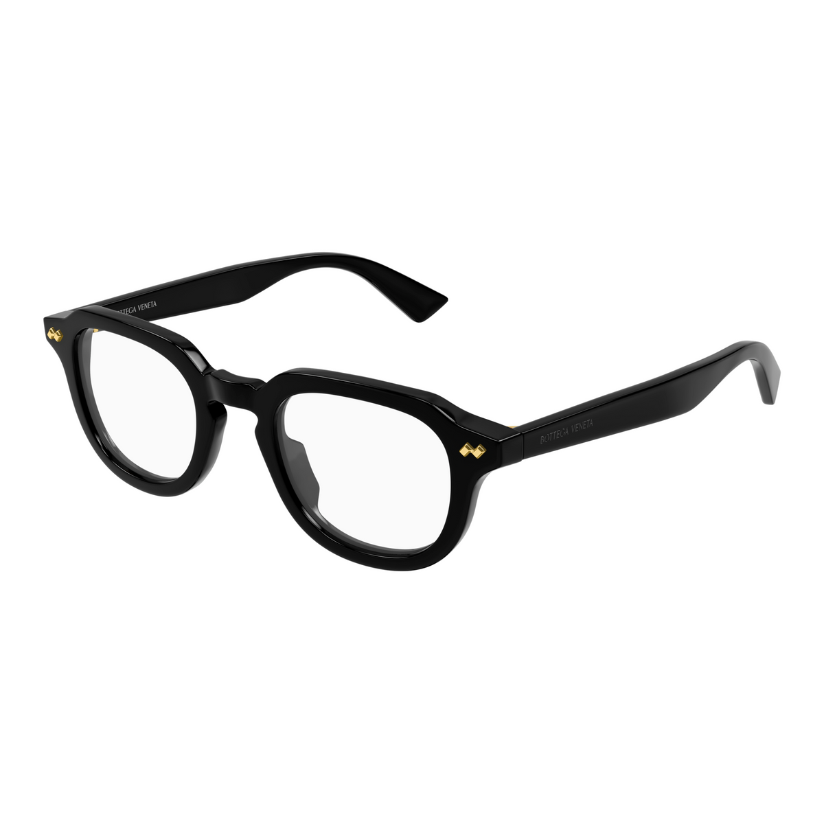 Bottega Veneta BV1505O Noir 005 de trois-quarts - Les Lunettes de Pauline