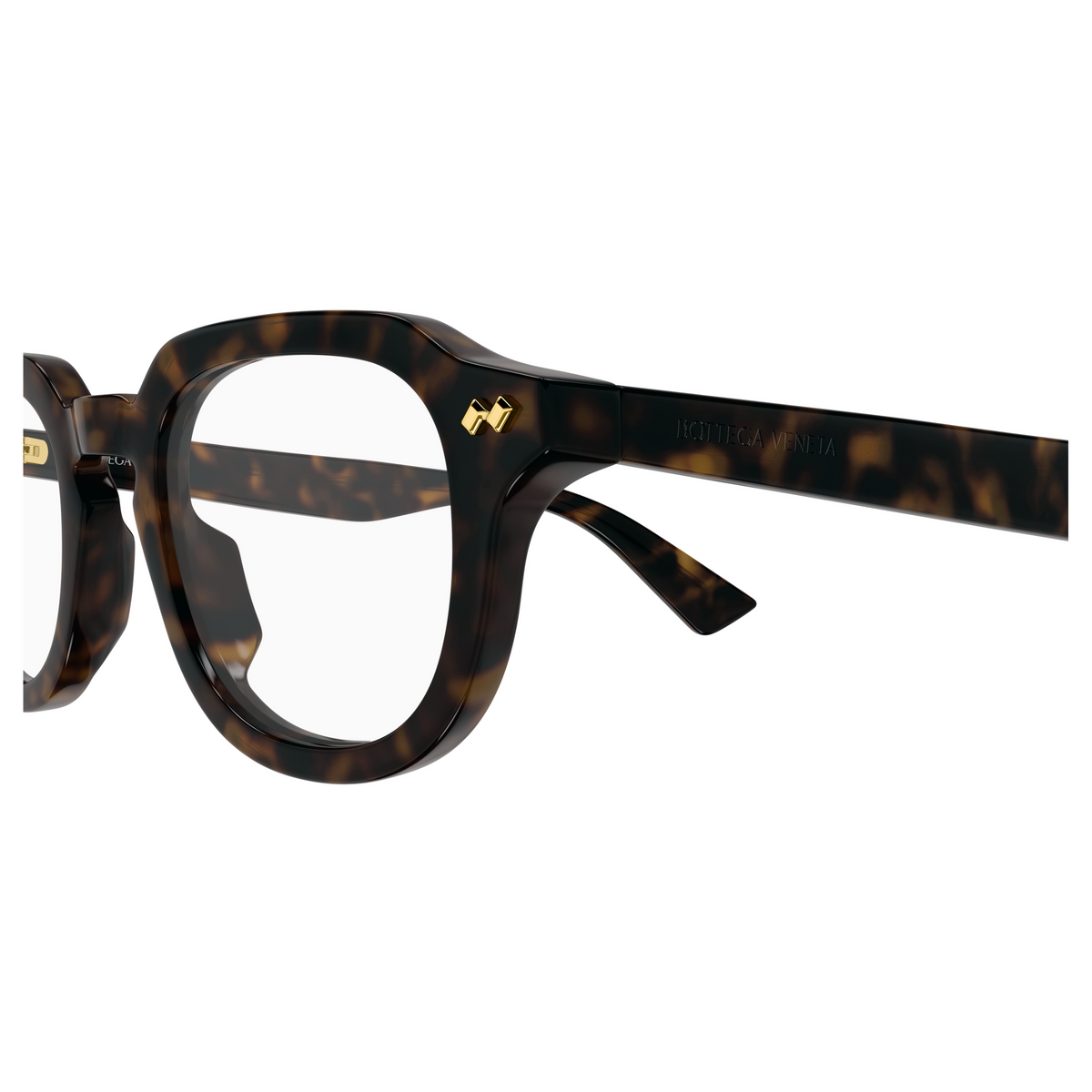 Bottega Veneta BV1505O Écaille Havane 006 en détail des branches - Les Lunettes de Pauline