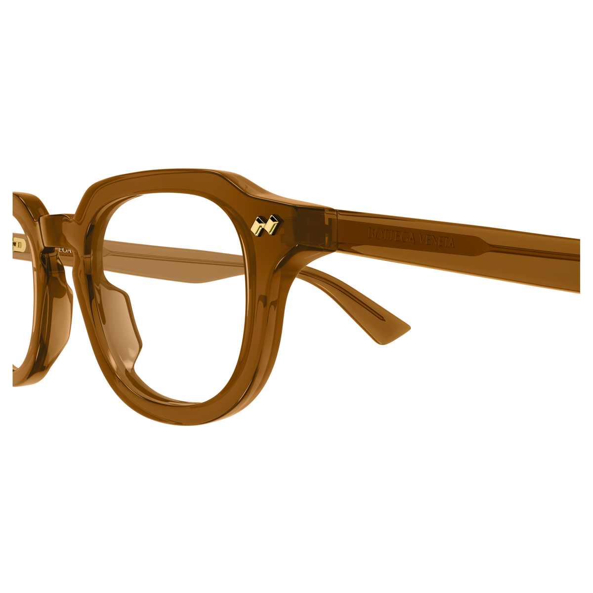 Bottega Veneta BV1505O Ocre 008 en détail des branches - Les Lunettes de Pauline
