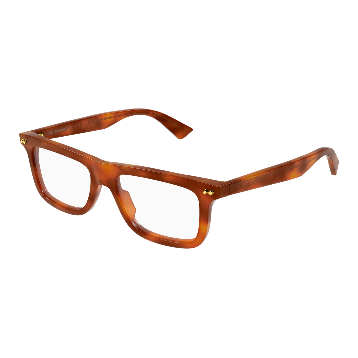 Bottega Veneta BV1506O Écaille Havane 002 de trois-quarts - Les Lunettes de Pauline