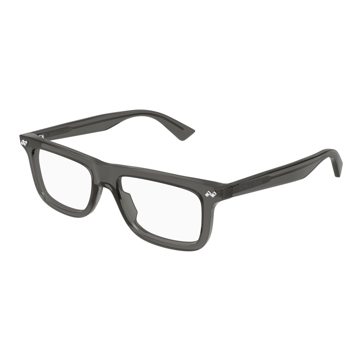 Bottega Veneta BV1506O Gris Vert 003 de trois-quarts - Les Lunettes de Pauline